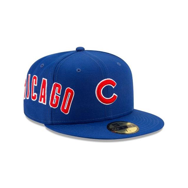 MLB Chicago Cubs Slant 59Fifty Fitted (QVT4146) - Blue New Era Caps